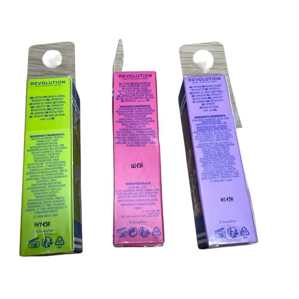 3- Makeup Revolution x Monsters University Lip Oil, Lip Gloss & Lipstick  SEALED